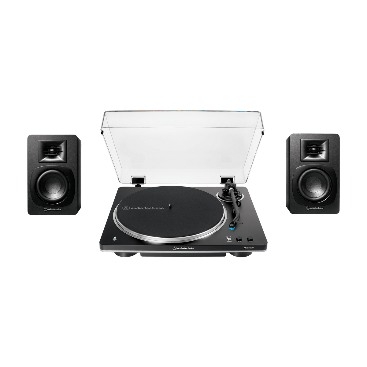 Automatic Wireless Belt-Drive Turntable and Speaker Bundle AT-LP70XBT-BDL3X