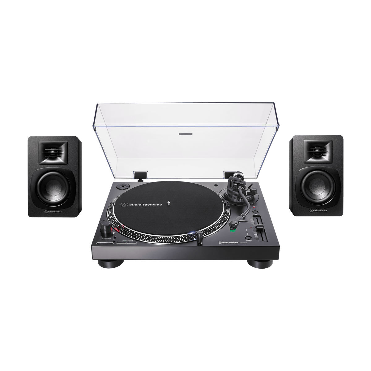 Direct-Drive Wireless Turntable and Speaker Bundle AT-LP120XBT-USB-BDL3X